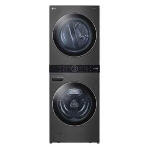 LG WashTower™ 4.5 cu.ft (Washer)/ 7.4 cu.ft (Electric Dryer) Front Loead AI Direct Drive™ Steam Black Metal WKEX200HBA