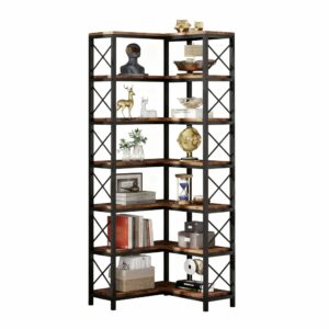 ATBIZ 7 Tier Corner Bookshelf