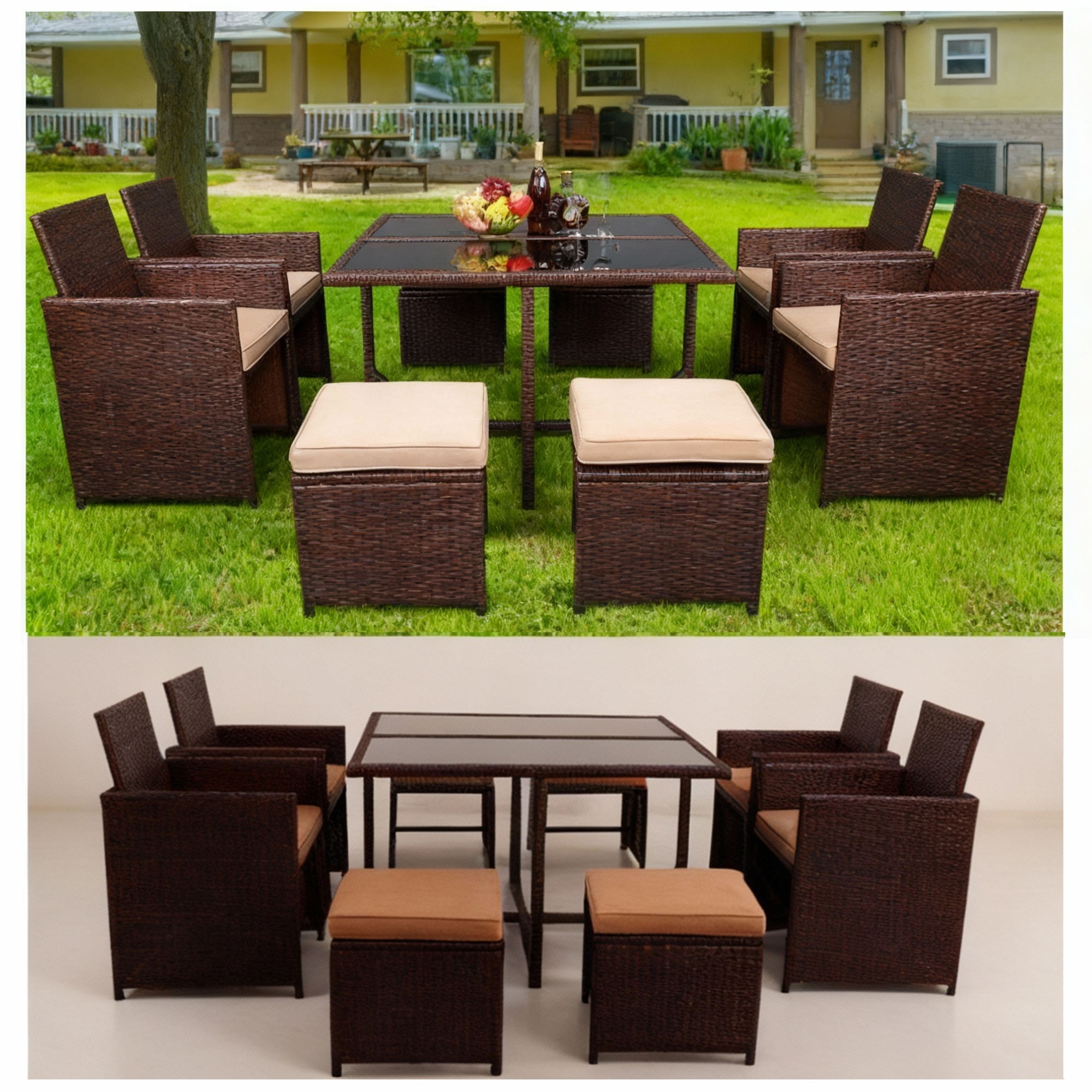 ATBIZ Juego de Comedor de Exterior Cranon - Imagen 2