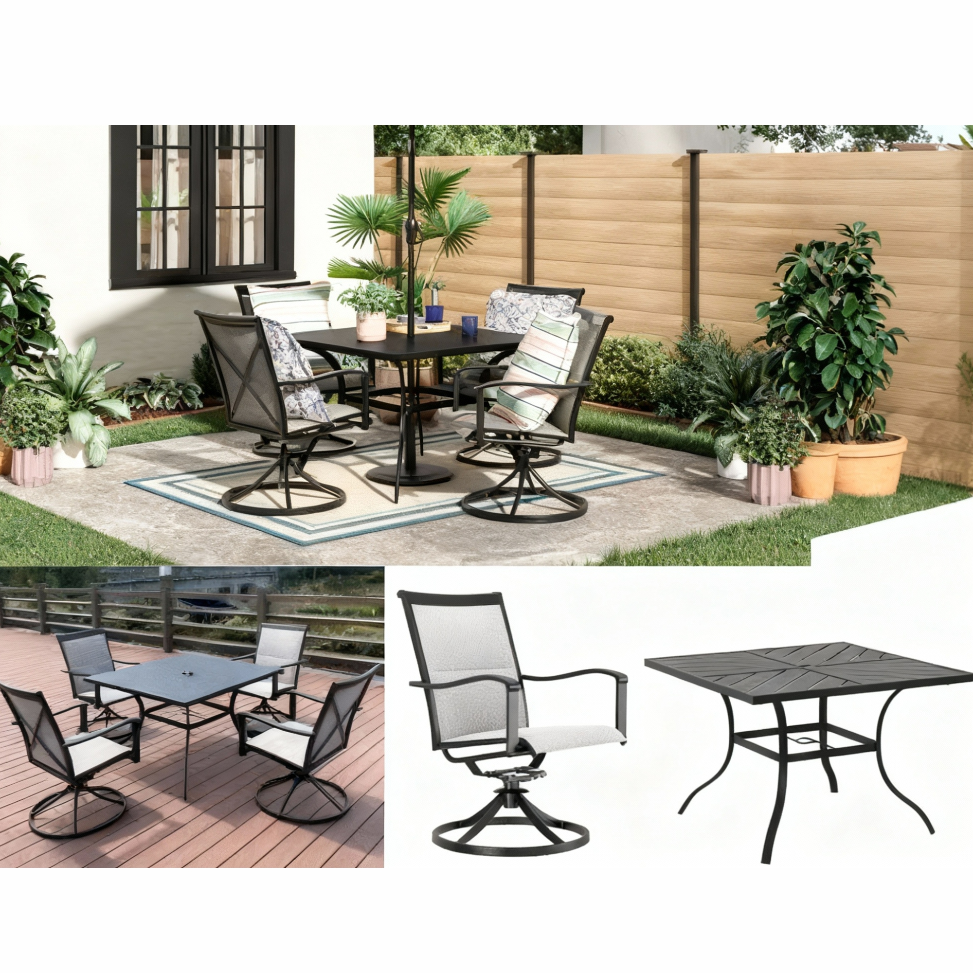 ATBIZ Juego de Comedor de Patio Melrose de 5 Piezas - Imagen 2