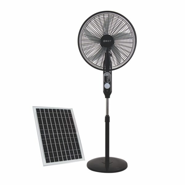 BIZT SOLAR RECHARGEABLE 18 inch STAND FAN BLACK BFS1802BP