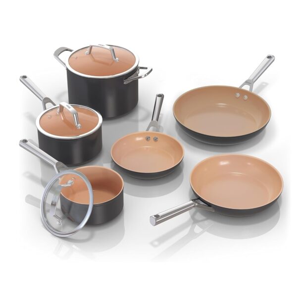 PanPセット Ninja 12pc Extended Life Essential Ceramic Cookware Set CW89900