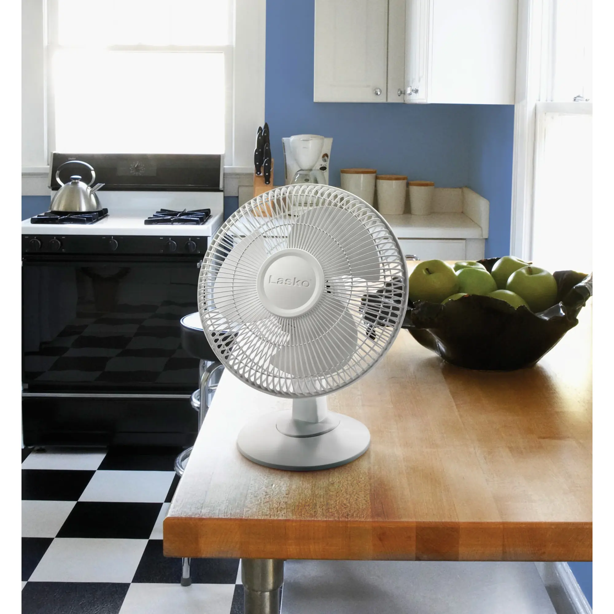 Lasko 12" 3-Speed Oscillating Table Fan with Tilt-Back, 2012, White - Image 2