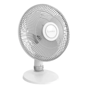 Lasko 12" Oscillating 3-Speed Personal Table Fan, D12225, White