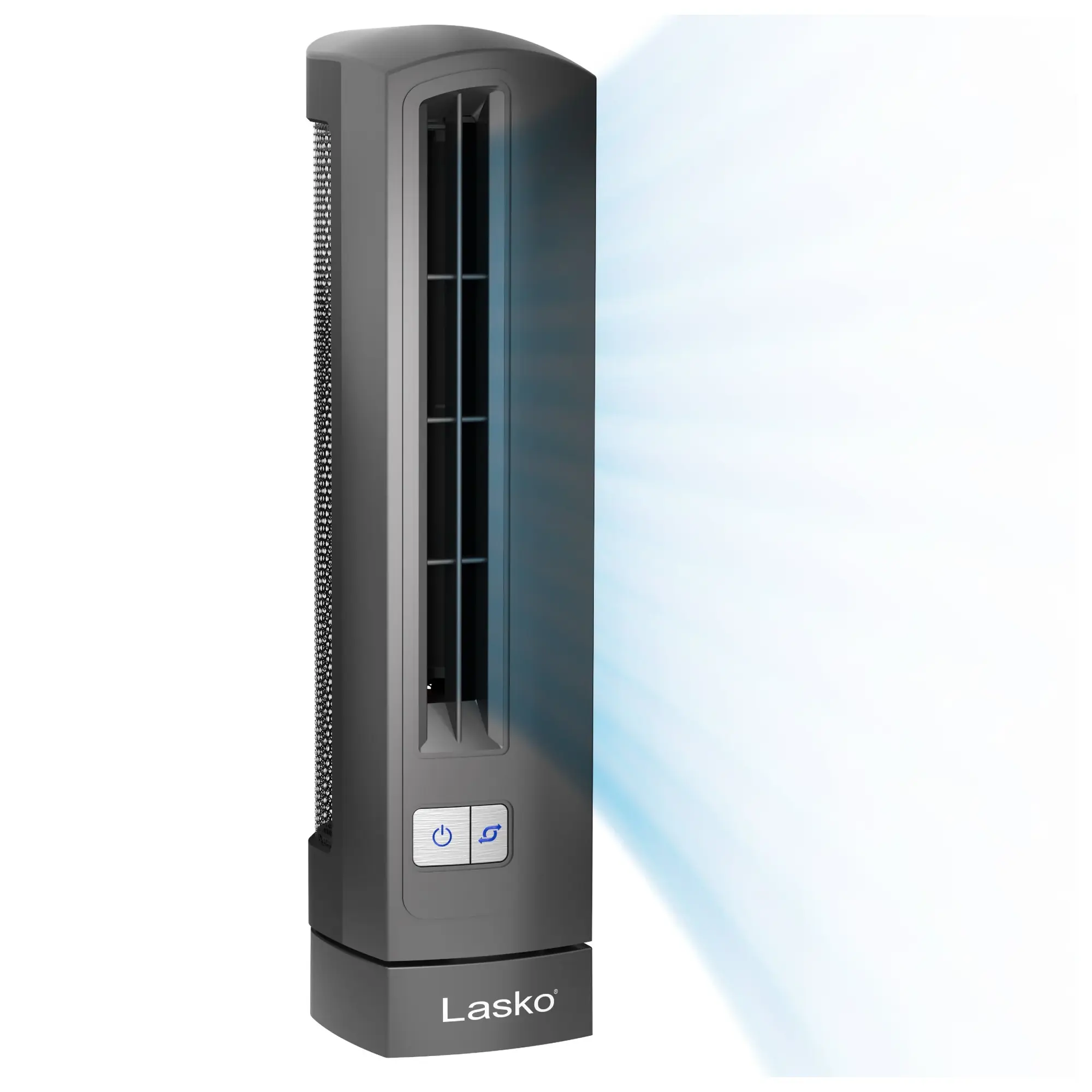 Lasko 14" Air Stick Desk Ultra-Slim Oscillating 2-Speed Table Fan, 4000, Gray