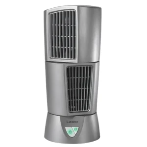 Lasko 14" Platinum Desktop Wind Tower 3-Speed Oscillating Table Fan, 4910, Gray