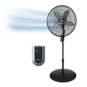 Lasko 20" 3-speed Pedestal Fan with Remote & Timer (black, model S20620)