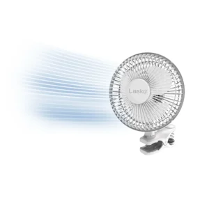 Lasko 6" Clip Fan with 2 Quiet Speeds, 2004W, White