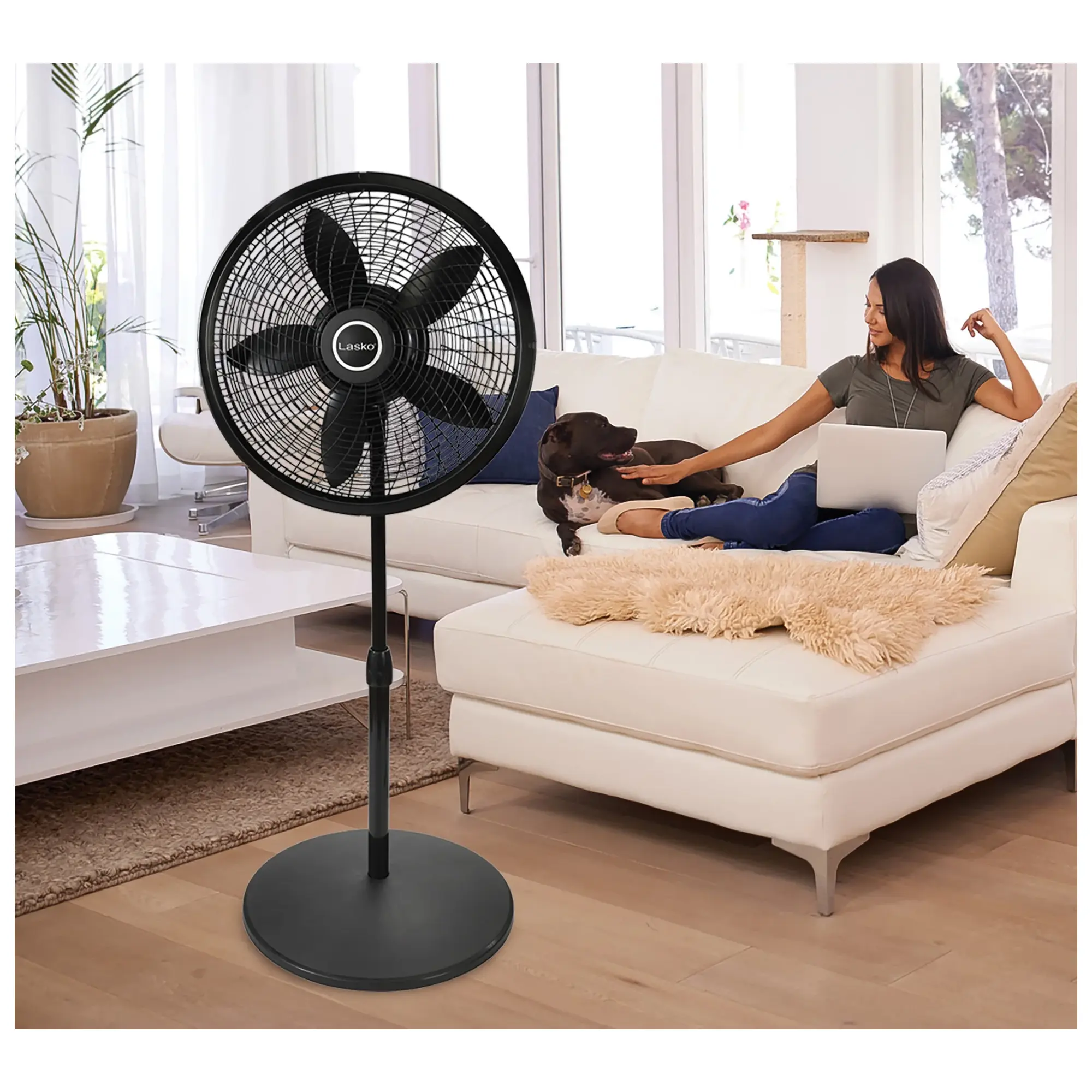 Lasko Cyclone® 18" 3-speed Pedestal Fan (black, model 1823) - Image 4