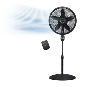 Lasko Cyclone® 18" 3-speed Pedestal Fan with Remote & Timer (black, model 1843)