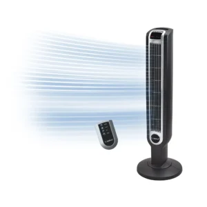 Lasko 36" 3-Speed Oscillating Tower Fan with Remote Control and Timer, 2511, Black