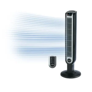 Lasko 36" Oscillating 3-Speed Tower Fan and Ionizer with Remote Control, 2505, Black