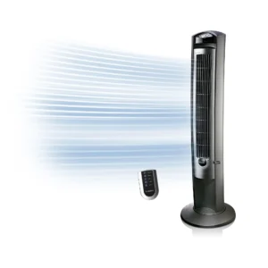 Lasko 42" Wind Curve Oscillating Tower Fan with Nighttime Setting and Remote, T42951, Silver