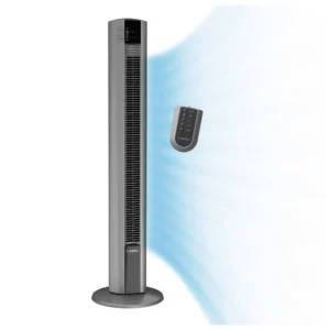 Lasko 48" Oscillating Tower Fan with Fresh Air Ionizer and Remote Control, T48310, Gray