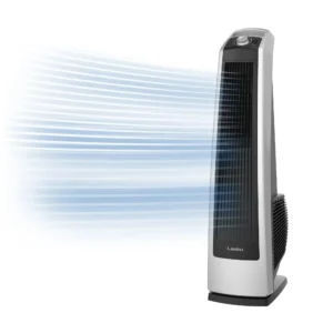 Lasko Oscillating High Velocity Tower Fan with 3 Speeds, U35105, Gray/Black