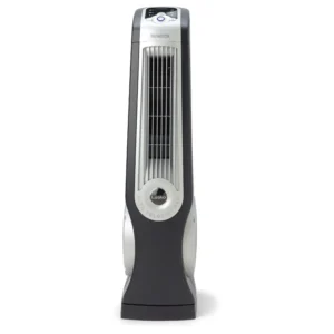Lasko Oscillating High Velocity Tower Fan with Remote, U35102, Black/Silver