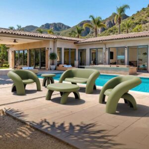 ATBIZ Juego Cocoola de sofá, loveseat, banco y mesas de plástico FY-905X/FY-905D/FY-906T/FY-904/FY-902F